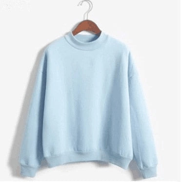 Woman Sweatshirts 2021 Sweet Korean O-neck Knitted Pullovers Thick Autumn Winter Candy Color Loose Hoodies Solid Womens Clothing