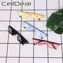 CellDeal hombres mujeres 8 bits codificación Pixel Thug Life mosaico gafas de sol de moda Cool Super Party divertido Vintage tonos gafas