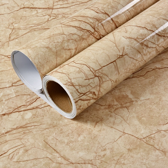 Vinyl Self Adhesive Wallpaper PVC Marble Waterproof Contact Paper Decorative Film Kitchen Cabinets Countertop Furniture Stickers