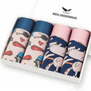 4pcs/lot Mens Underwear Boxers Cotton Fashion Printed Men Underpants Boxer Shorts Male Panties Pouch Vetement Homme