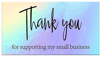 50pcs Pink Thank You for Supporting My Small Business Card Thanks Greeting Card Appreciation Cardstock for Sellers Gift 5*9cm