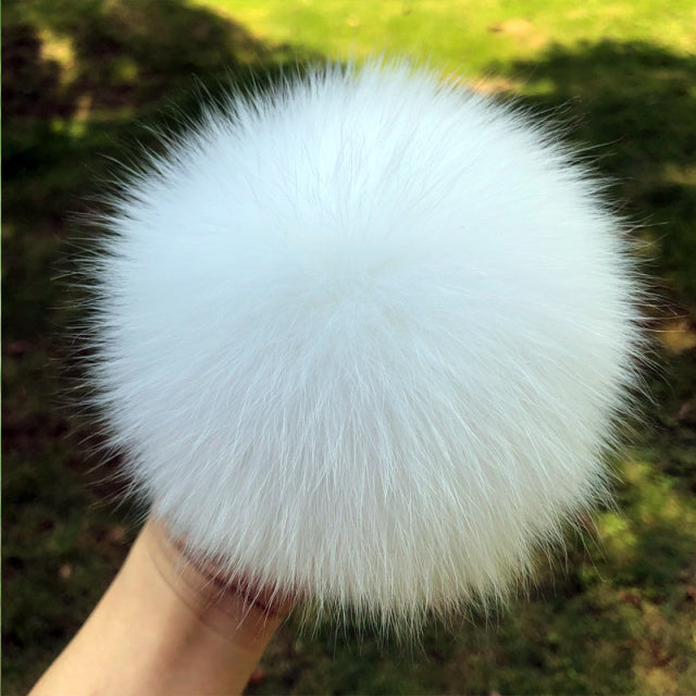 100% natural fox fur pompom raccoon fur pom  pom for hat beanies DIY Fur Pompon For Caps Bags Scarf Accessories