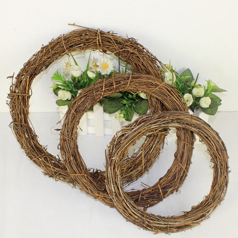 1 stück Runde Natürliche Rattan Kranz Stamm Zweig Ring Girlande Für Hochzeit Geburtstag Party Decor Liefert Weihnachtsgeschenk 10/15/35 cm