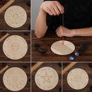 Tablero de péndulo de adivinación de madera de Altar tallado, estrella, sol, luna, corte láser, rebanada, Base de madera, posavasos, letrero de pared, decoración Hexagonal puntiaguda