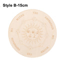 Tablero de péndulo de adivinación de madera de Altar tallado, estrella, sol, luna, corte láser, rebanada, Base de madera, posavasos, letrero de pared, decoración Hexagonal puntiaguda