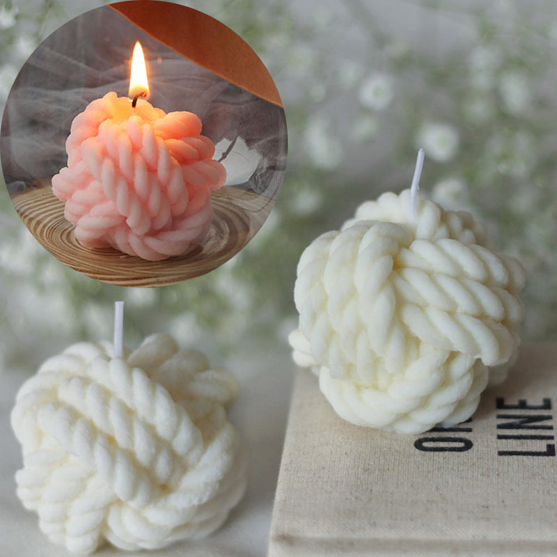 Molde de vela perfumada DIY en forma de lana vela molde de fundición de silicona vela hecha a mano fabricación de jabón molde de cera artesanía decoración del hogar