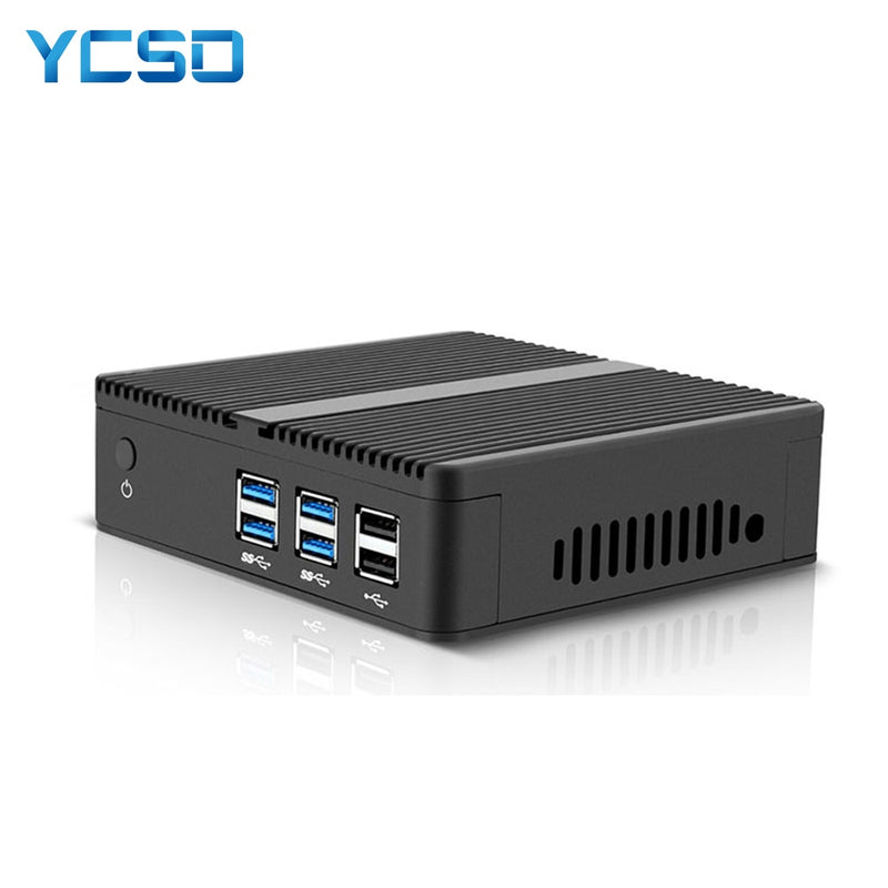 YCSD Mini PC Core i5-4200U Celeron 3855U i3-4010Y Computadora PC sin ventilador Windows 10 pro Desktop USB3.0 Htpc MINIPC Thin Client NUC