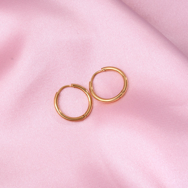 6/8/10/12mm pequeños coreanos pequeños de acero inoxidable redondos Mini pequeños buenos pendientes de aro Huggie para mujeres cartílago Piercing anillo de bucle