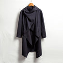 Traditional Chinese Clothing Men Trench Coats Cotton Ponchos Turtleneck Cloak Irregular Jackets Solid Streetwear Men KK3543