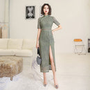 Autumn and Winter New 2020 Modified Cheongsam Daily Retro Young Lace Long Dress Cheongsam Dress B411