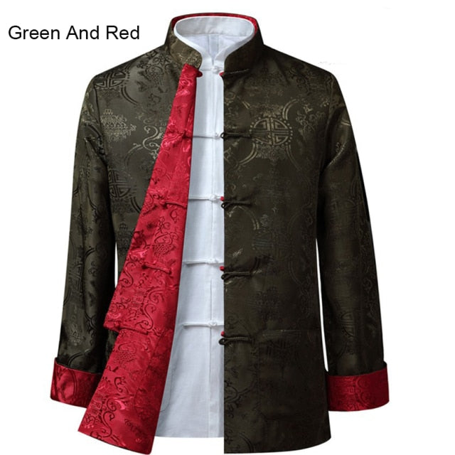 Tang Suit 10 Colors Chinese Style Blouse Shirt Traditional Chinese Clothing Fo Rmen's Jacket Kung Fu Clothing Both Sides Party