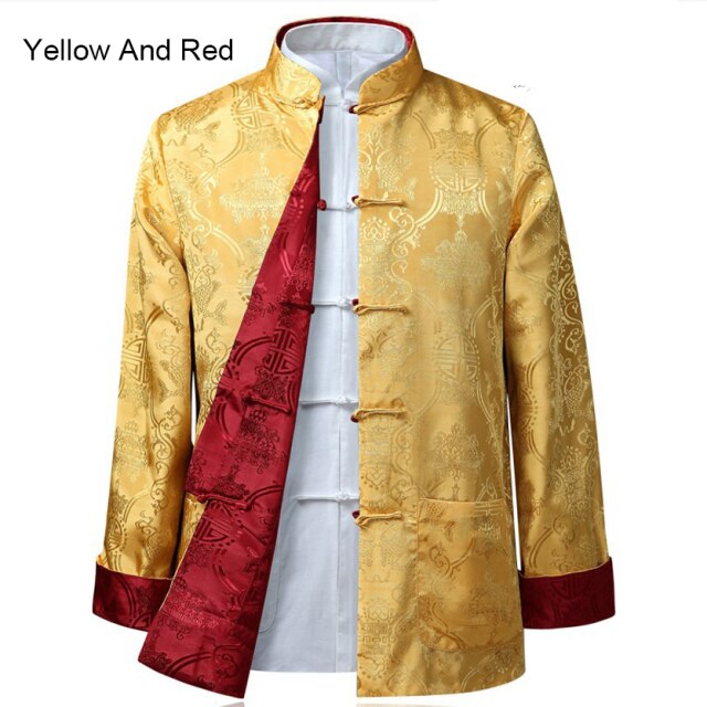 Tang Suit 10 Colors Chinese Style Blouse Shirt Traditional Chinese Clothing Fo Rmen's Jacket Kung Fu Clothing Both Sides Party