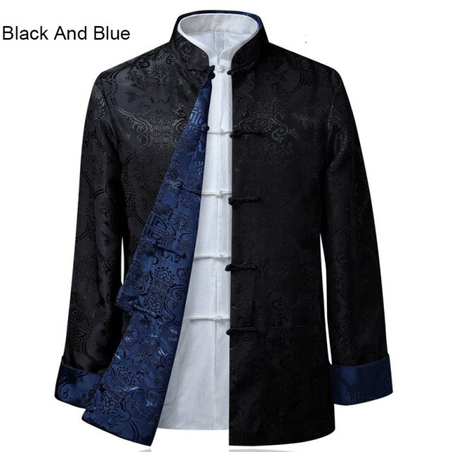 Tang Suit 10 Colors Chinese Style Blouse Shirt Traditional Chinese Clothing Fo Rmen's Jacket Kung Fu Clothing Both Sides Party