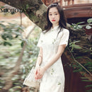 2021 verano nuevo Cheongsam diario chica joven Retro fresco medio largo modificado vestido chino tradicional vestido chino moderno