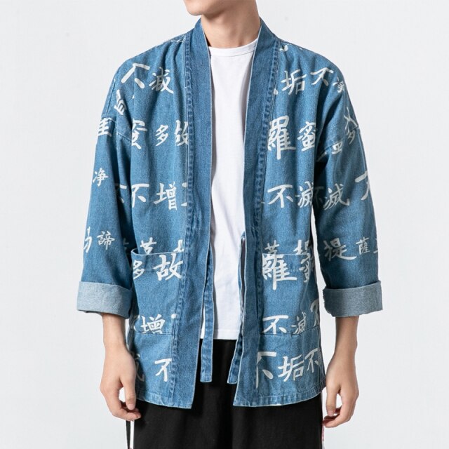 Chinese Style Men's National Cardigan Coat Loose Fashion Tops Casual Japanese Kimono Han Tang Suit traditional chinese clothes