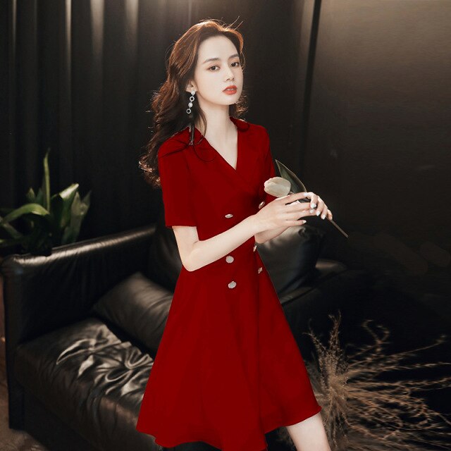 Women White Solid Retro French Temperament Slim Dress New Arrival Daily Simple Dress