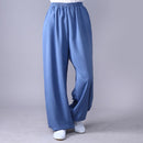 Adult Unisex Kung Fu Clothing Wushu Tai Chi Pants Linen Plus Size Elastic Martial Art Woman Yoga Trousers Morning Exercise Wear