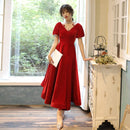 Borgoña vestidos de baile con cuello en v fiesta de terciopelo vestido de fiesta largo vestidos de noche sin espalda sexy Robe De Soiree