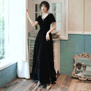 Borgoña vestidos de baile con cuello en v fiesta de terciopelo vestido de fiesta largo vestidos de noche sin espalda sexy Robe De Soiree