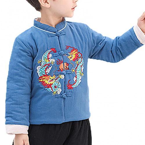 1Set Children Boys New Year Tang Suit Chinese Style Embroidery Cotton Coat Long Pants Set traditional chinese clothing for men