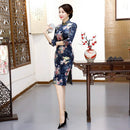 Velvet Autumn Winter Slit Dress Vintage Chinese Traditional Qipao Long Cheongsam Daily Elegant Sexy Party китайское платье