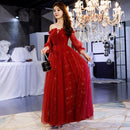 Sexy Long sleeve Oriental Party Female Off Shoulder Stage Show Full Length Qipao Elegant Celebrity Evening Dress Banquet Dresses