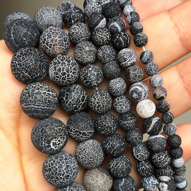 Natural Black Agates Onyx Stone Beads Smooth Round Loose Spacer Beads For Jewelry Making DIY Bracelets 15&#39;&#39; 4/6/8/10/12/14mm