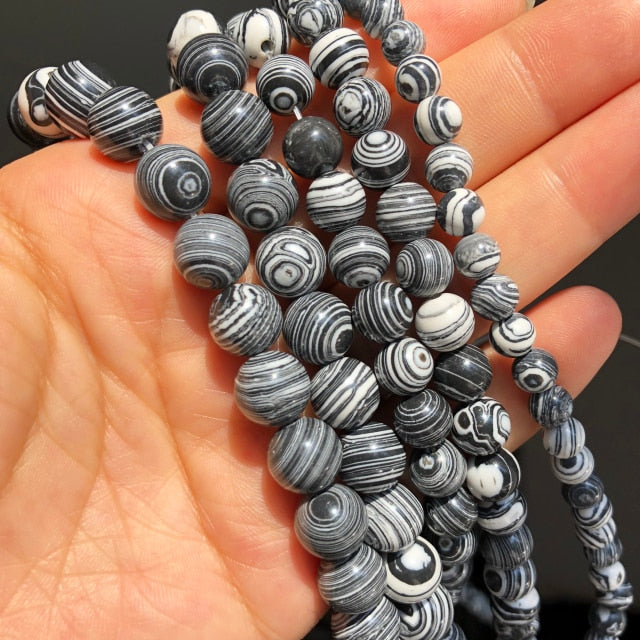 Natürliche schwarze Achate Onyx Steinperlen glatte runde lose Zwischenperlen für die Schmuckherstellung DIY Armbänder 15'' 4/6/8/10/12/14mm