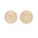 Bopoobo Baby Wooden Spanish French Milestone Card Engraved Wooden Hello World Milestone Newborn Children Photography Props Toys