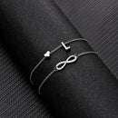 Summer New A-Z Letter Initial Anklets For Women Silver Color Heart Anklet Bracelet Leg Chain Fashion Beach Party Foot Jewelry