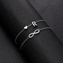 Summer New A-Z Letter Initial Anklets For Women Silver Color Heart Anklet Bracelet Leg Chain Fashion Beach Party Foot Jewelry