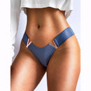 Ropa interior Sexy de moda en forma de V con decoración de Metal, ropa interior deportiva para levantamiento de cadera, cintura baja, horquilla alta, bragas de media vaina, bragas sexis para mujer