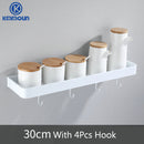White / Black Kitchen Storage Rack Shelf Spice Bottle Rack Space Aluminum Multi-function Shelf Towel Bar Hook