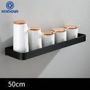 White / Black Kitchen Storage Rack Shelf Spice Bottle Rack Space Aluminum Multi-function Shelf Towel Bar Hook
