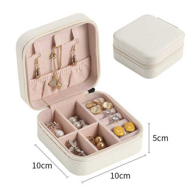 PU Jewelry Organizer Display Travel Jewelry Case Boxes Travel Portable Jewelry Box Storage Organizer Earring Holder Gifts