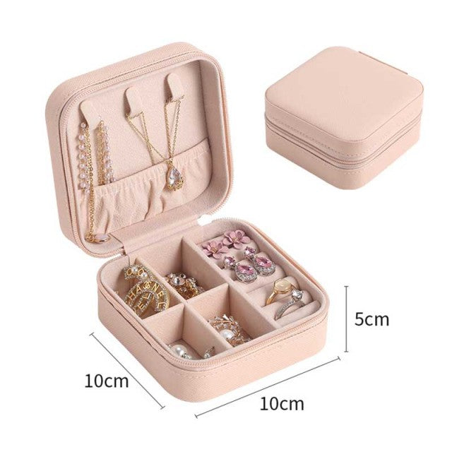 PU Jewelry Organizer Display Travel Jewelry Case Boxes Travel Portable Jewelry Box Storage Organizer Earring Holder Gifts