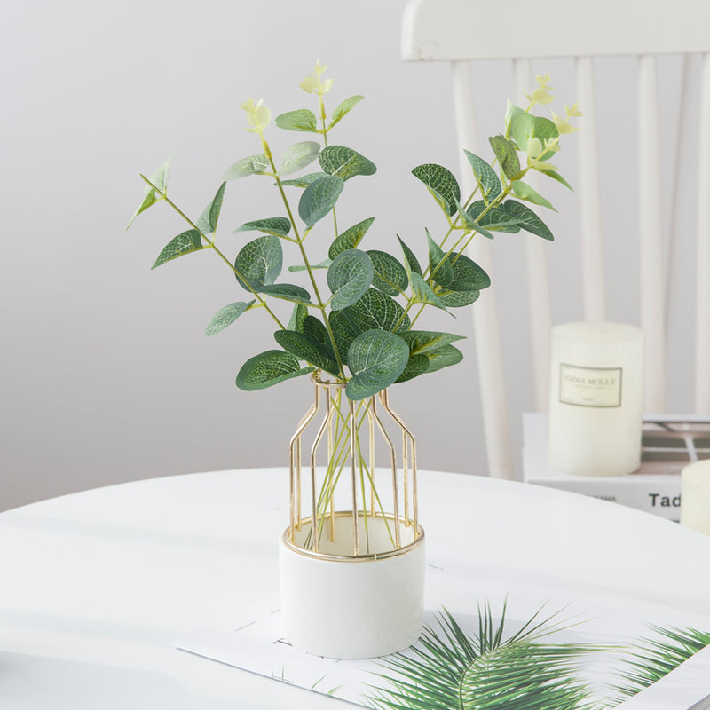 10 Stück Eukalyptusblätter Kunstgras Weihnachtsschmuck Vasen für Zuhause Hochzeit Dekorative Blumen Kränze Kunstpflanzen