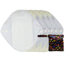 LECY ECO LIFE Reusable menstrual pads organic bamboo pantyliner 5 pieces with one waterproof storage bag size 7inch
