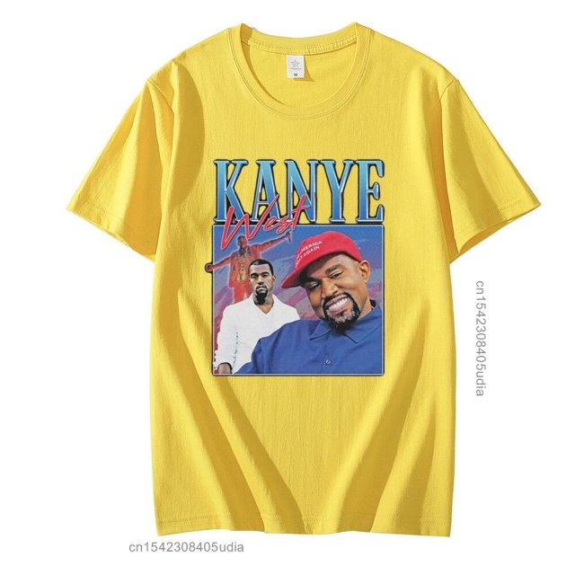 Nueva camiseta de Hip Hop Kanye West 90s, camiseta gráfica Vintage para hombres, camiseta de algodón de gran tamaño, ropa de calle para hombres