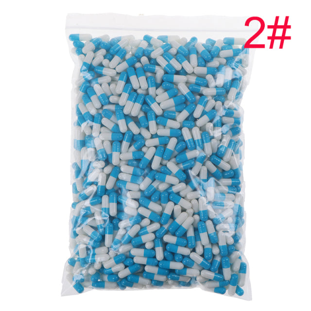 100/1000Pcs Empty Hard Gelatin Capsule Size 0# 1# 2# Clear Kosher Gel Medicine Pill Vitamins Empty Pill Capsule
