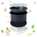 5-Set High Quality Air Fryer Accessories for Gowise Phillips Cozyna Fit 3.7-5.8QT Cake Barrel Pan Rack Mat Kit