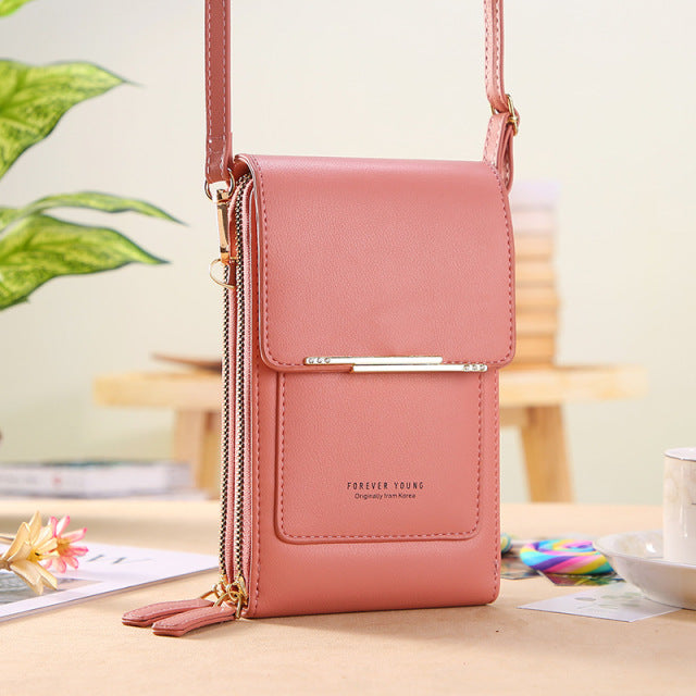 Women Bags Soft Leather Wallets Touch Screen Cell Phone Purse Crossbody Shoulder Strap Handbag for Female Cheap Women&