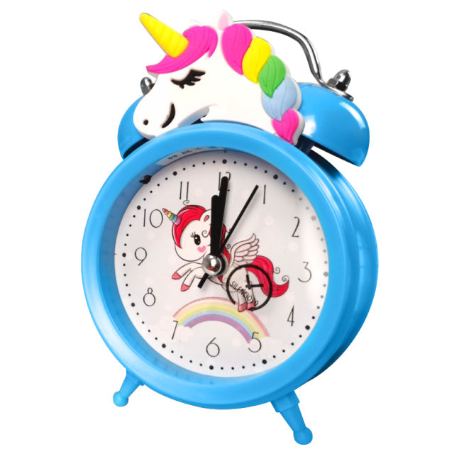 Pink Unicorn Kids Alarm Clock Double Bell Clock with Backlight Cute Desk Clock Home Decoration Будильник Kid Gifts reveil enfant