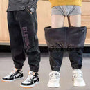 Children Winter Jeans Plus Velvet Kids Denim Pants Causal Thick Warm Fleece Trousers  For Teens Boys Girls 3-12 Years Wear
