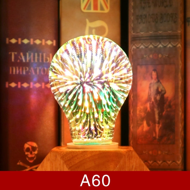 3D Dekoration LED Birne E27 6W 85-265V Vintage Edison Glühbirne Stern Feuerwerk Lampe Urlaub Nachtlicht Neuheit Weihnachtsbaum