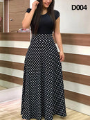 Vestido largo de verano para mujer, estampado de empalme Floral para banquete, cuello redondo, manga corta, ajustado, elegante, Sexy, para mujer, vestido largo Xl