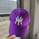 Spring Summer Child Letter Embroidery Outdoor Leisure Sun Baseball Cap Boy  Girl Cotton Breathable Solid Color Adjustable Cap