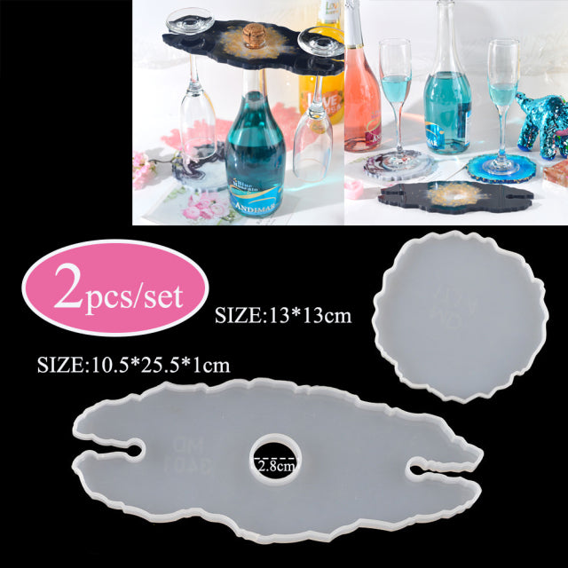 Moon Shape Wine Glass Tray Mold Candlestick Silicone Molds DIY Crystal Epoxy Resin Mould Ceramic Clay Casting Mold Home Decor