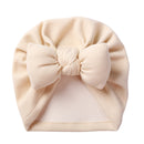 Boutique Faux Cashmere Baby Hat Warm Autumn Winter Beanies Solid Bow Topknot Bonnet Infant Boys Girls Caps New Turban Headwraps