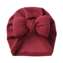 Boutique Faux Cashmere Baby Hat Warm Autumn Winter Beanies Solid Bow Topknot Bonnet Infant Boys Girls Caps New Turban Headwraps